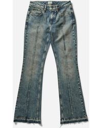 Guess - Women S Flare Denim Pants Used Indigo Tint - Lyst