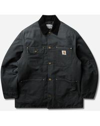 Carhartt - S Og Chore Coat Raven (Stone Canvas) - Lyst