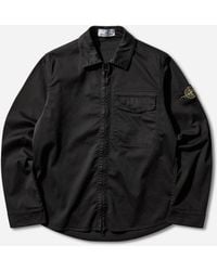 Stone Island - Stretch Organic Cotton Satin Overshirt - Lyst