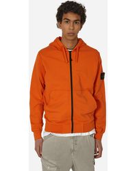 Stone Island - Garment Dyed Zip Hooded Sweatshirt - Lyst