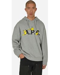 A.P.C. - Pokémon Pikachu Hooded Sweatshirt Light - Lyst