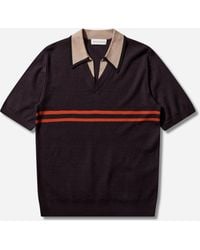 Dries Van Noten - Men S Merino Wool Polo Shirt Dark - Lyst