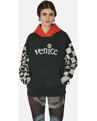 ERL - Venice Checked Sleeve Hooded Sweatshirt - Lyst