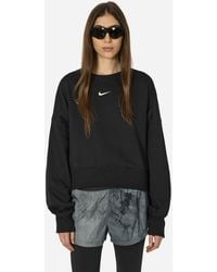 Nike - Phoenix Fleece Crewneck Sweatshirt Black - Lyst