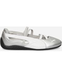 PUMA - Women S Speedcat Ballet Metallic Shoes Silver / White - Lyst