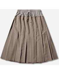 Undercover - S Wool Pleated Skirt Check - Lyst