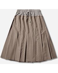 Undercover - S Wool Pleated Skirt Check - Lyst