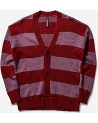 No Problemo - Striped Mohair Oversized Cardigan Burgundy - Lyst