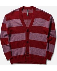 No Problemo - Striped Mohair Oversized Cardigan Burgundy - Lyst