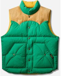 Polo Ralph Lauren - S Leather-Yoke Down Waistcoat Stem - Lyst