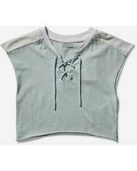 Guess - Women S Piqué Mesh T-shirt Minty - Lyst