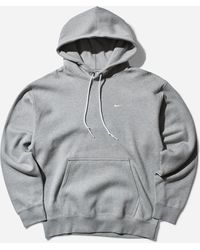 Nike - Solo Swoosh Hooded Sweatshirt Dark Heather - Lyst