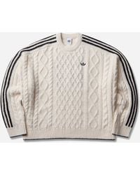 adidas - Women S Cable Knit Sweater Core / Black - Lyst