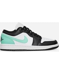 Nike - Air Jordan 1 Low Sneakers White / Black / Green Glow - Lyst