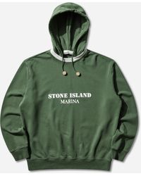 Stone Island - Men S Marina Oversized Fit Cotton Fleece Hoodie Quartz - Lyst