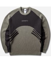 adidas - Men S Munich 93 Crewneck Sweater Silver Pebble / Utility Black - Lyst