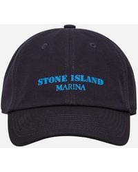 Stone Island - Marina Cotton Canvas Cap Ink - Lyst