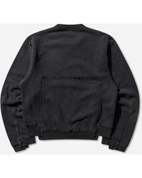 Martine Rose - Men S Shrunken Zip Up Crewneck Sweatshirt Washed - Lyst