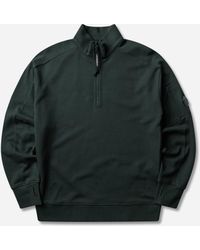 C.P. Company - Men S Diagonal Raised Fleece Half Zip Sweatshirt Ponderosa Pine - Lyst