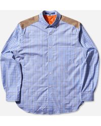 Junya Watanabe - Men S Check Quilted Shirt Blue - Lyst
