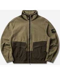 Stone Island - S Organic Panama Cotton + Nylon Overshirt Military - Lyst