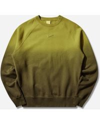 Nike - Men S Nocta Fleece Crewneck Sweatshirt Medium Olive / Moss - Lyst