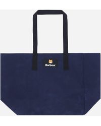 Barbour - Maison Kitsune Reversible Tote Bag Dark Navy - Lyst