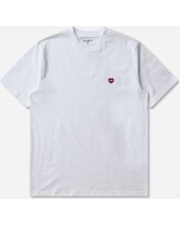 Carhartt - Men S Small Heart T-shirt White / Red - Lyst