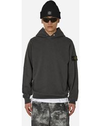 Stone Island - ‘Old’ Treatment Hooded Sweatshirt Charcoal - Lyst