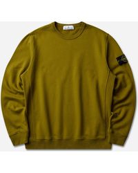 Stone Island - Men S Organic Cotton Fleece Crewneck Sweatshirt Cactus - Lyst