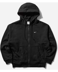 Nike - Men S Solo Swoosh Thermal Zip Hoodie Black - Lyst