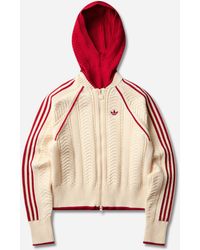 adidas - Women S Sst Track Top Warm Vanilla / Team Victory Red - Lyst