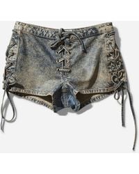 Guess - S Coated Denim Shorts Heavy Stone Wash - Lyst