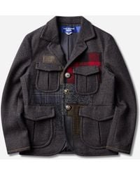 Junya Watanabe - S Mixed Tweed Patchwork Hunting Jacket Sax - Lyst