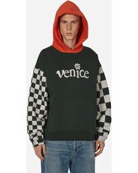 ERL - Venice Checked Sleeve Hooded Sweatshirt - Lyst