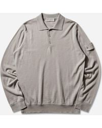 Stone Island - S Ghost Light Pure Rws Wool Polo Sweater Dust - Lyst
