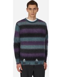 Song For The Mute - Striped Mohair Oversized Sweater Midnight - Lyst