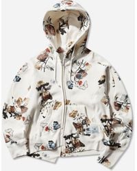 Undercover - S Champion All-Over Print Fleece Zip Hoodie Ivory Base - Lyst