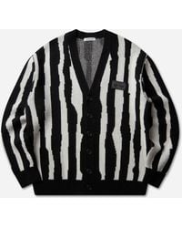 Undercover - Men S Jacquard Wool Cardigan Black Stripe - Lyst