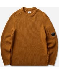 C.P. Company - Men S Full Rib Crewneck Sweater Buck Thorn - Lyst