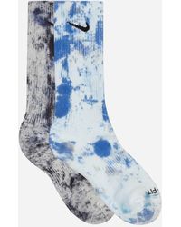 Nike - Everyday Plus Cushioned Crew Socks Blue / Grey - Lyst