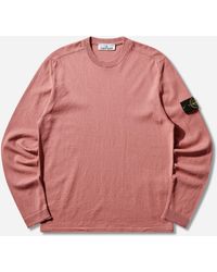 Stone Island - Men S Light Raw Hand Organic Cotton Sweater Oleander - Lyst