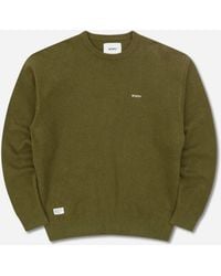 WTAPS - Men S Sign Mg Sweater Olive - Lyst