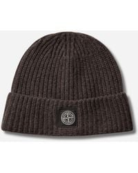 Stone Island - Light Rws Geelong Wool Beanie Lead - Lyst