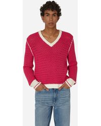 Stockholm Surfboard Club - Knitted V-Neck Sweater Fluo - Lyst