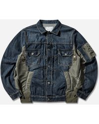 Sacai - S Denim X Nylon Twill Jacket - Lyst