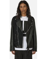 Undercover - Slubs Plainstitch Mixed Leather Riders Jacket - Lyst
