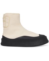 Jil Sander Canvas High-top Trainers - Natural