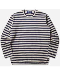 Junya Watanabe - Men S Striped Longsleeve T-shirt Off White / Navy - Lyst
