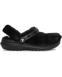 Crocs™ Classic Fur Sure Clogs - Black